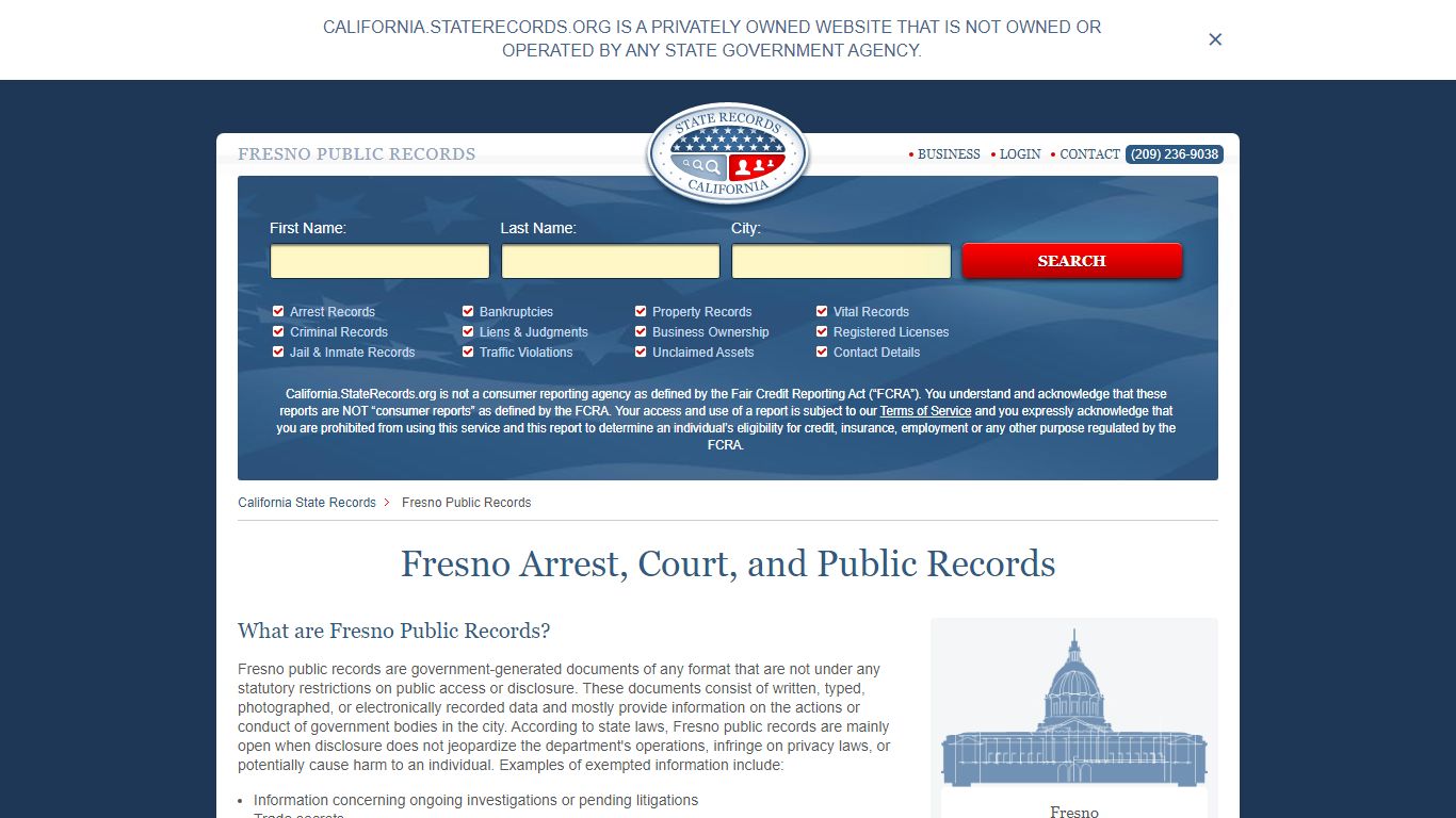 Fresno Arrest and Public Records | California.StateRecords.org